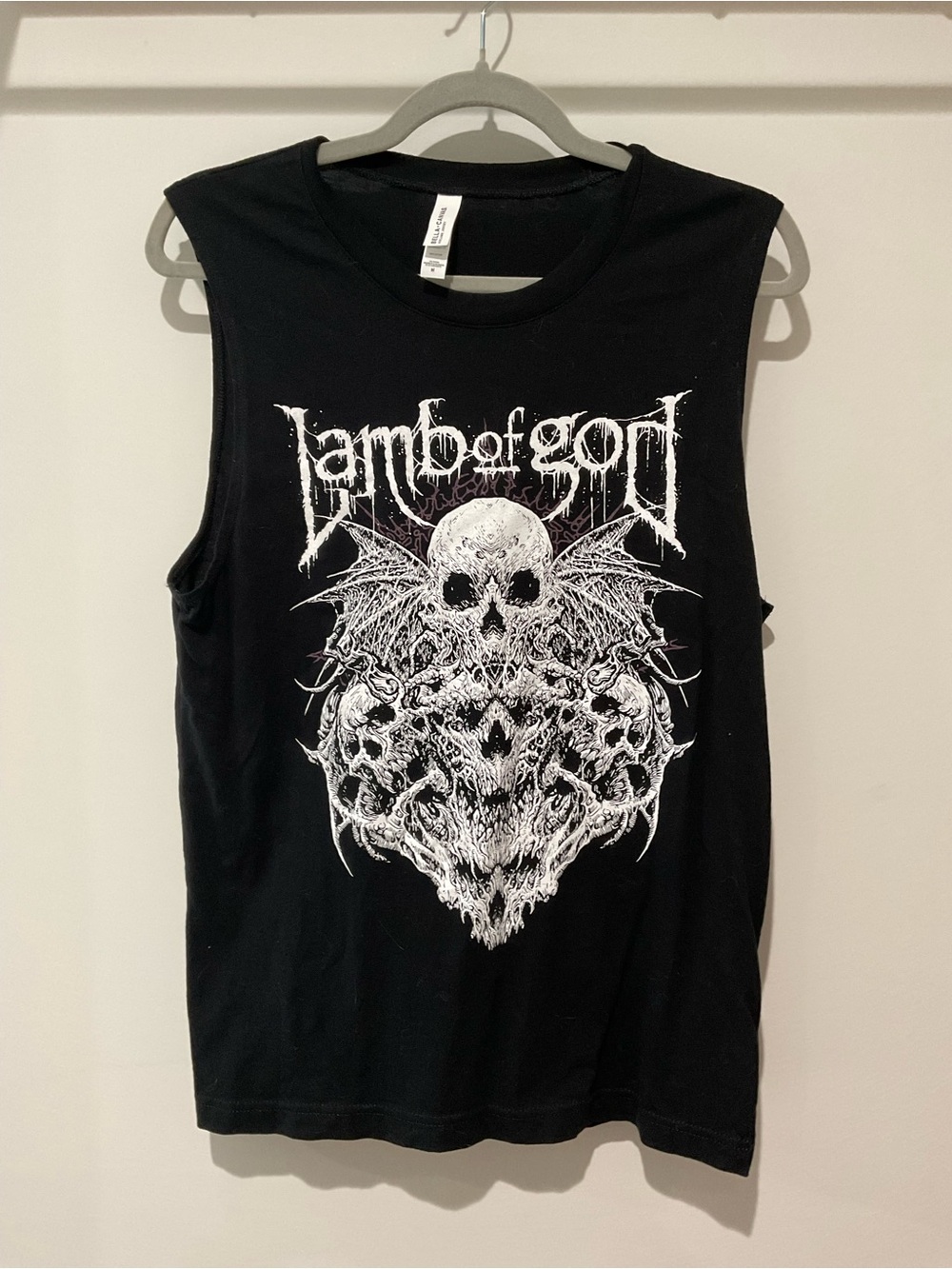Lamb of God Band Shirt Mens M Black Skull Graphic Sleeveless Heavy Metal Tank